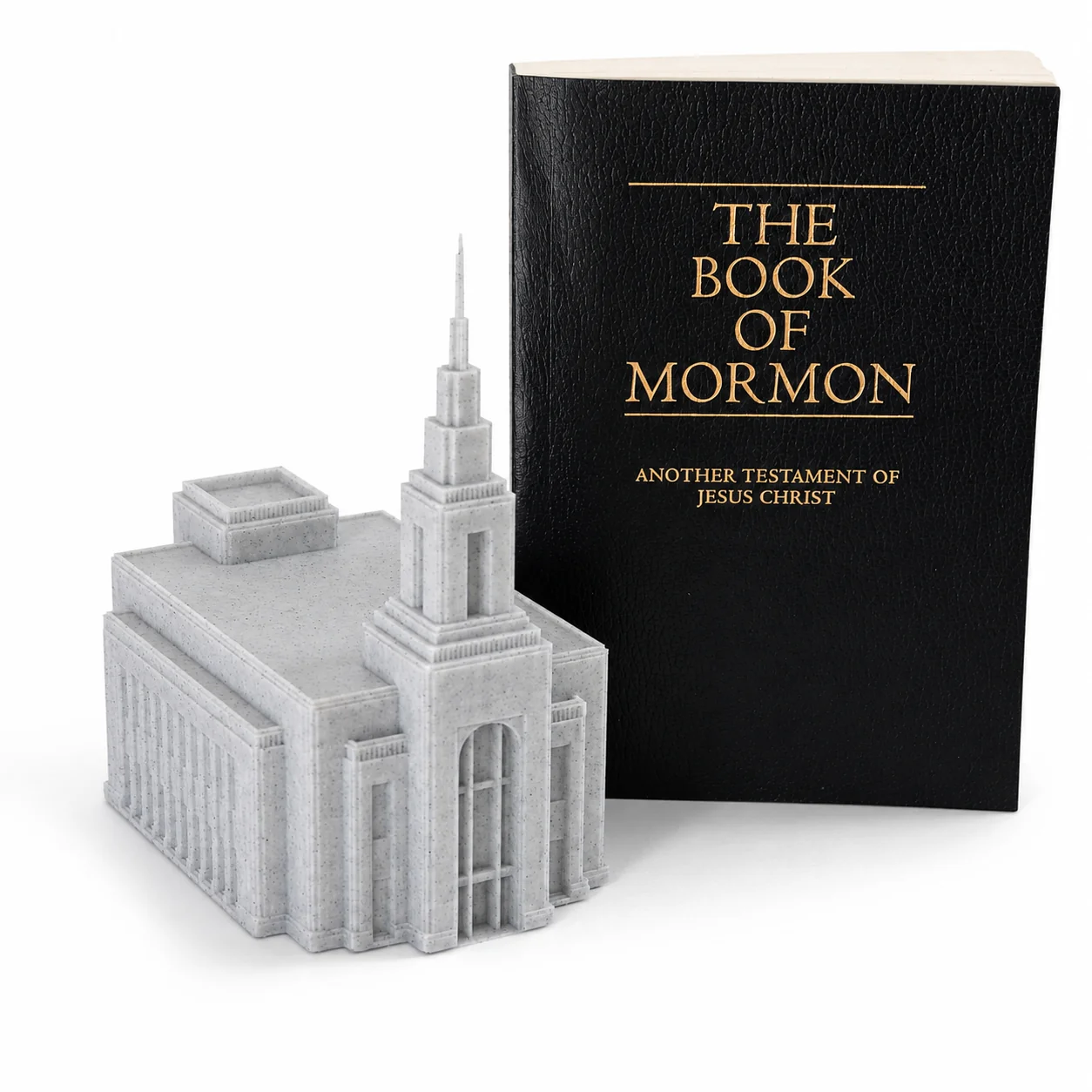 Auckland Temple Large - displayed next to a Book of Mormon for scale